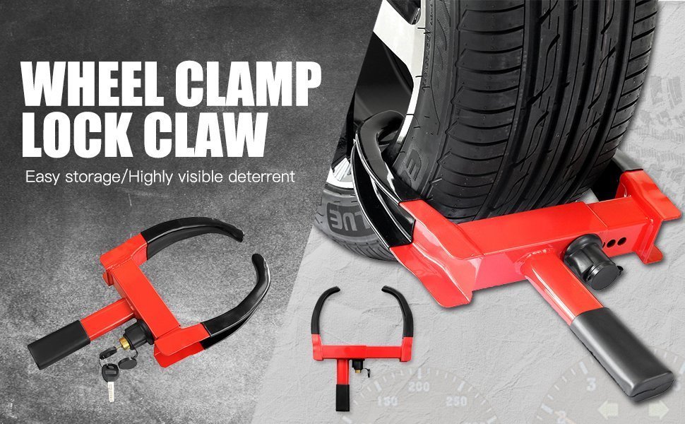 Wheel Clamp Lock Universal Security Tire Lock Anti Theft Dash Safe