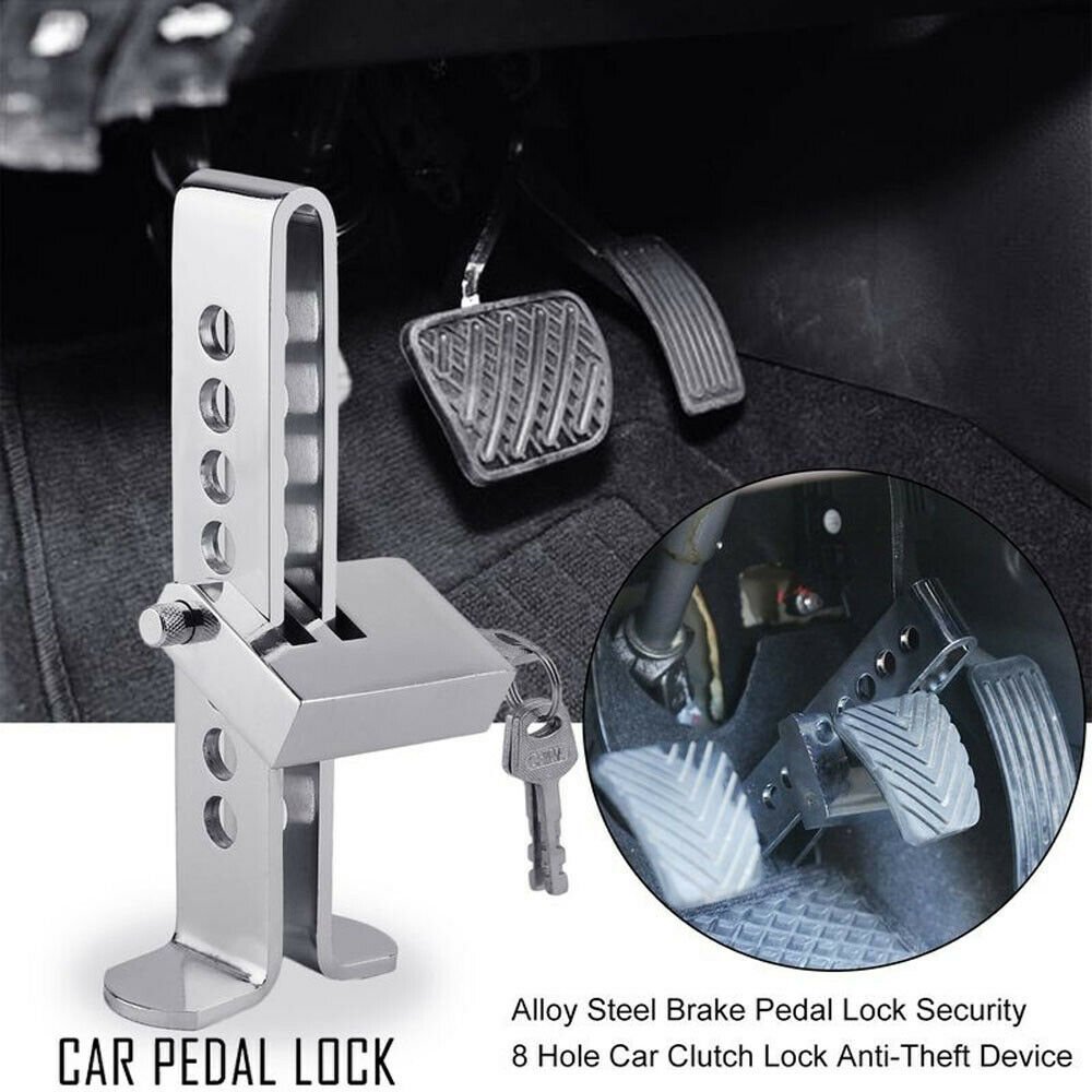 Stainless Steel Car Brake Pedal Lock Security Safety Tool Clutch Brake Lock with 3 Keys DIWANGUS Auto Anti-Theft Clutch Lock 