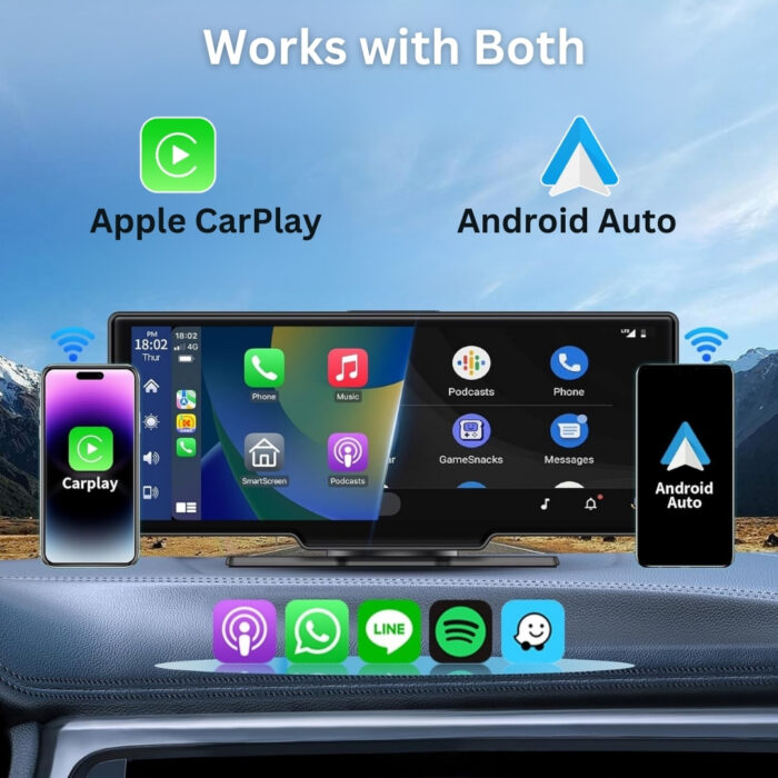 10.26-inch Car Stereo CarPlay & Android Auto, 4K Front, 1080P Rear Camera Bluetooth, GPS - Image 2