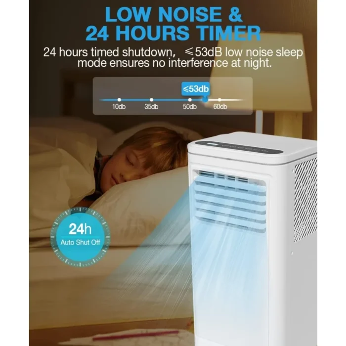 8000/10000 BTU Portable Air Conditioner – 3-in-1 AC Unit with Dehumidifier & Fan Speeds - Image 5