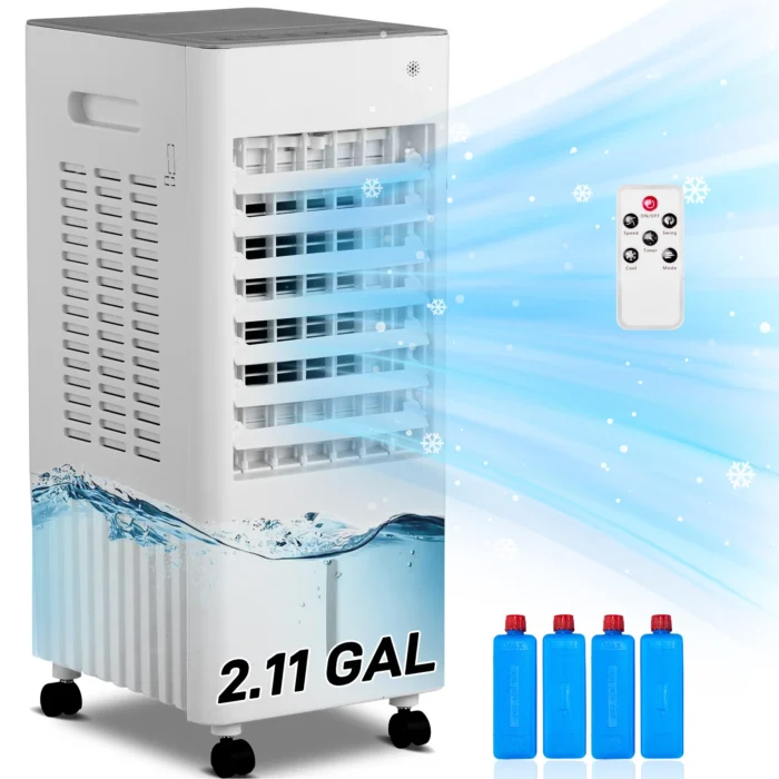 3-in-1 Portable Air Conditioner – Evaporative Air Cooler, Humidifier & Fan with Remote, 8L Water Tank - Image 7